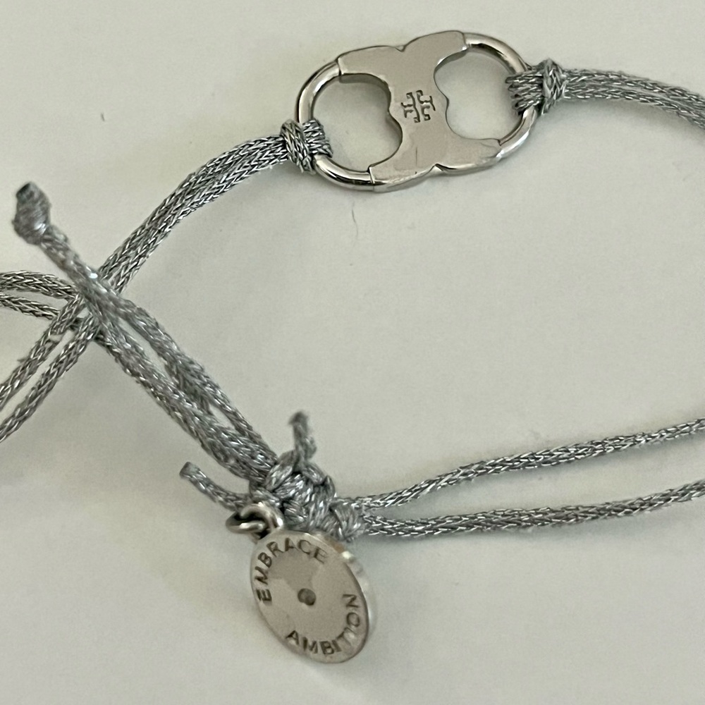 Tory Burch silver string Embrace Ambition Bracelet